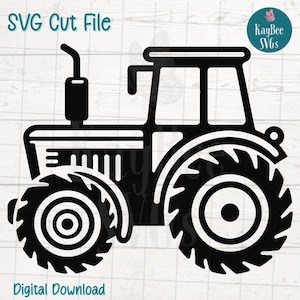 Fichier de coupe SVG tracteur agricole pour Cricut & Silhouette - téléchargement numérique, clipart imprimable, usage commercial, contour au pochoir laser
