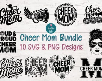 Cheer Mom SVG Bundle, 10 Cut Files (Digital)