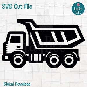 Dump Truck SVG PNG Cut Files for Cricut, Silhouette Digital Download, Laser Engraving, Sublimation Printable, Commercial Use Clipart