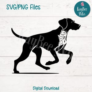 Running German Shorthaired Pointer SVG PNG Cut Files for Cricut, Silhouette Digital Download, Laser Engraving, Sublimation Printable Clipart