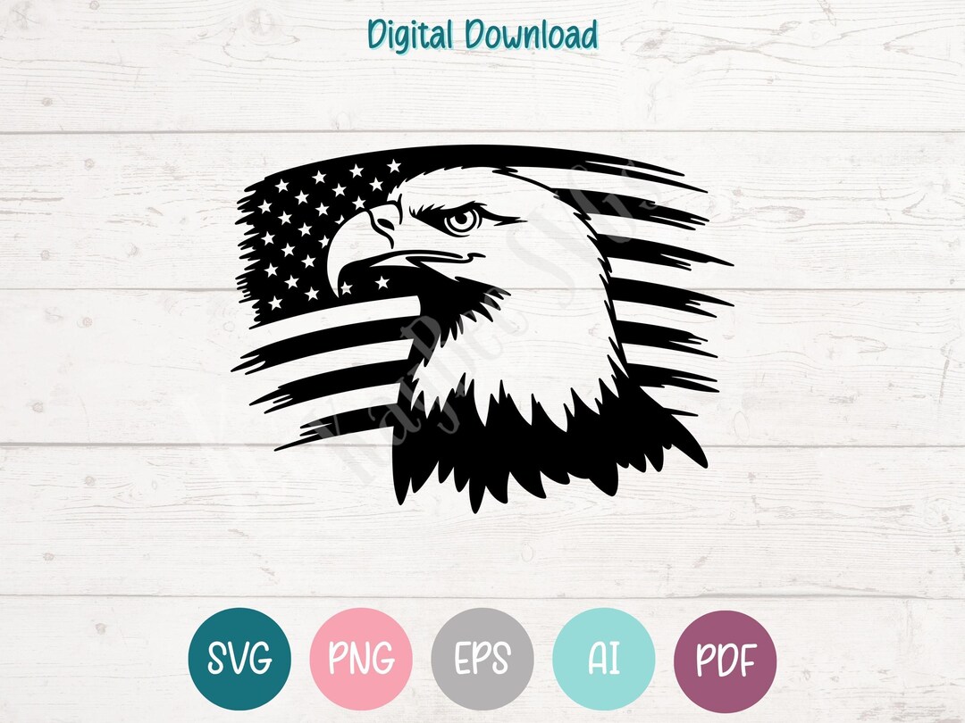 American Flag Bald Eagle SVG PNG, Patriotic Cut Files (digital Download ...