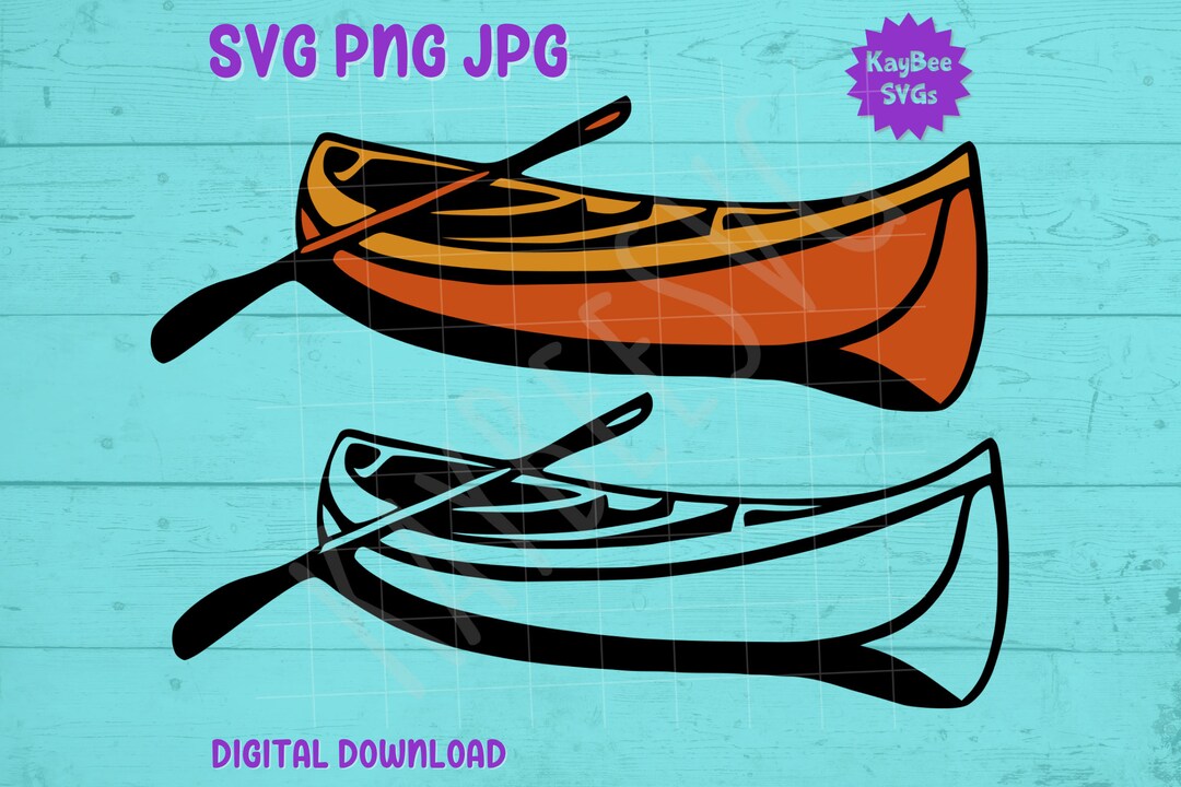 Canoe SVG PNG JPG Clipart Digital Cut File Download for Cricut - Etsy