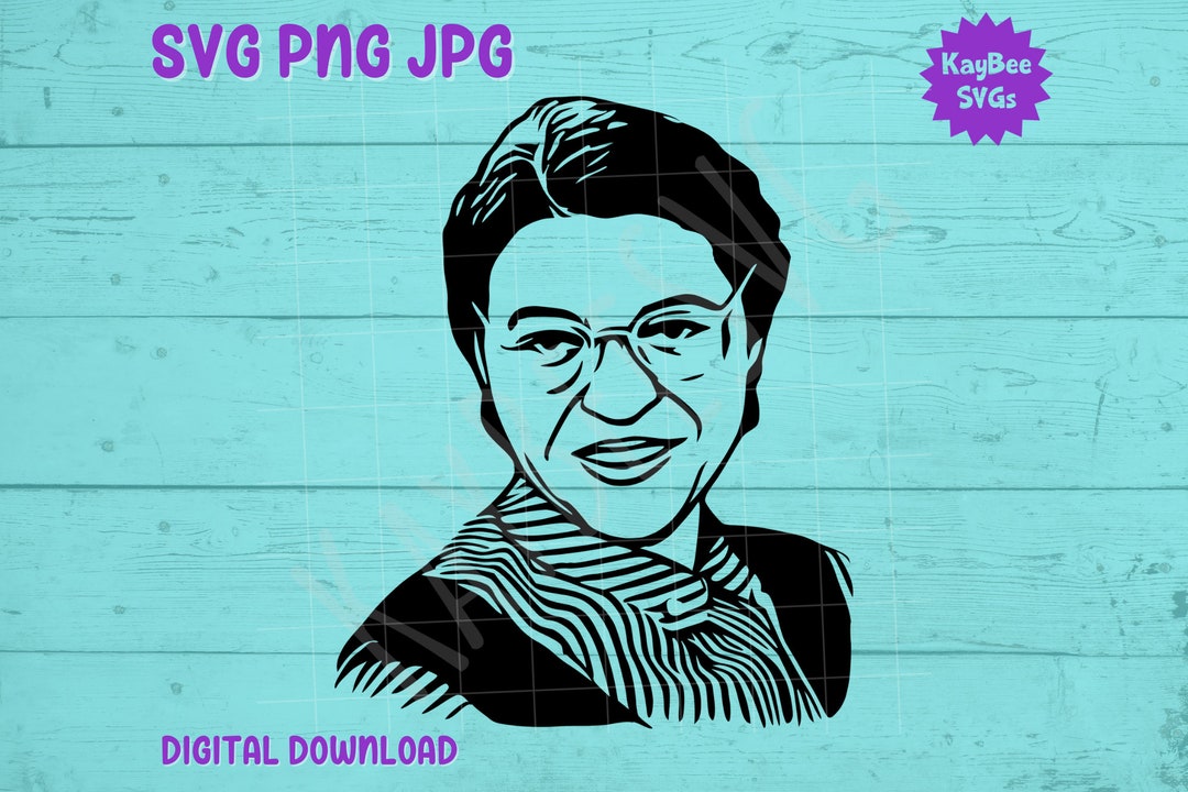 Rosa Parks SVG PNG Jpg Clipart Digital Cut File Download for Cricut