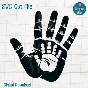File SVG PNG con impronta di bambino per Cricut, download digitale di Silhouette, incisione laser, stampa a sublimazione, clipart per uso commerciale