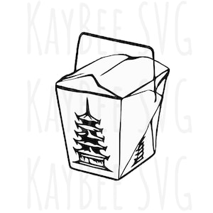 Chińskie jedzenie na wynos SVG PNG JPG Clipart Cyfrowy plik do cięcia do pobrania dla Cricut Silhouette Sublimacja Wydrukowana sztuka - Użytek komercyjny