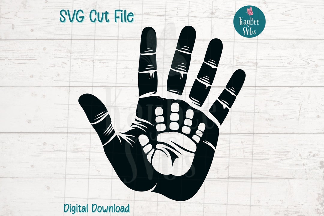 Baby Handprint SVG Cut File for Cricut, Silhouette, Digital Download