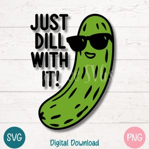 Sottaceto SVG PNG, divertente cartone animato sottaceto clipart, carino cetriolo aneto file di taglio digitale per Cricut, silhouette, sublimazione, laser, arte stampabile
