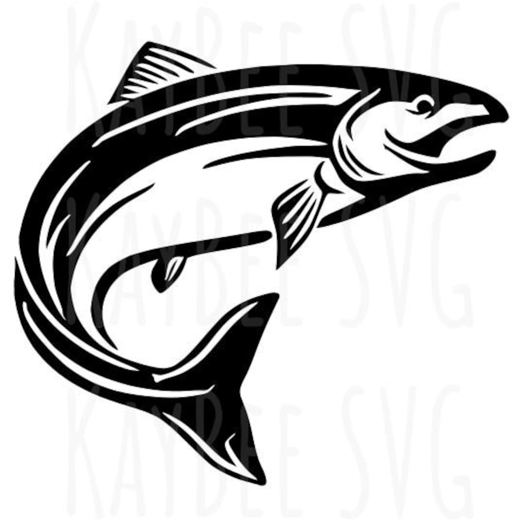 Salmon Fish SVG PNG JPG Clipart Digital Cut File Download for Etsy