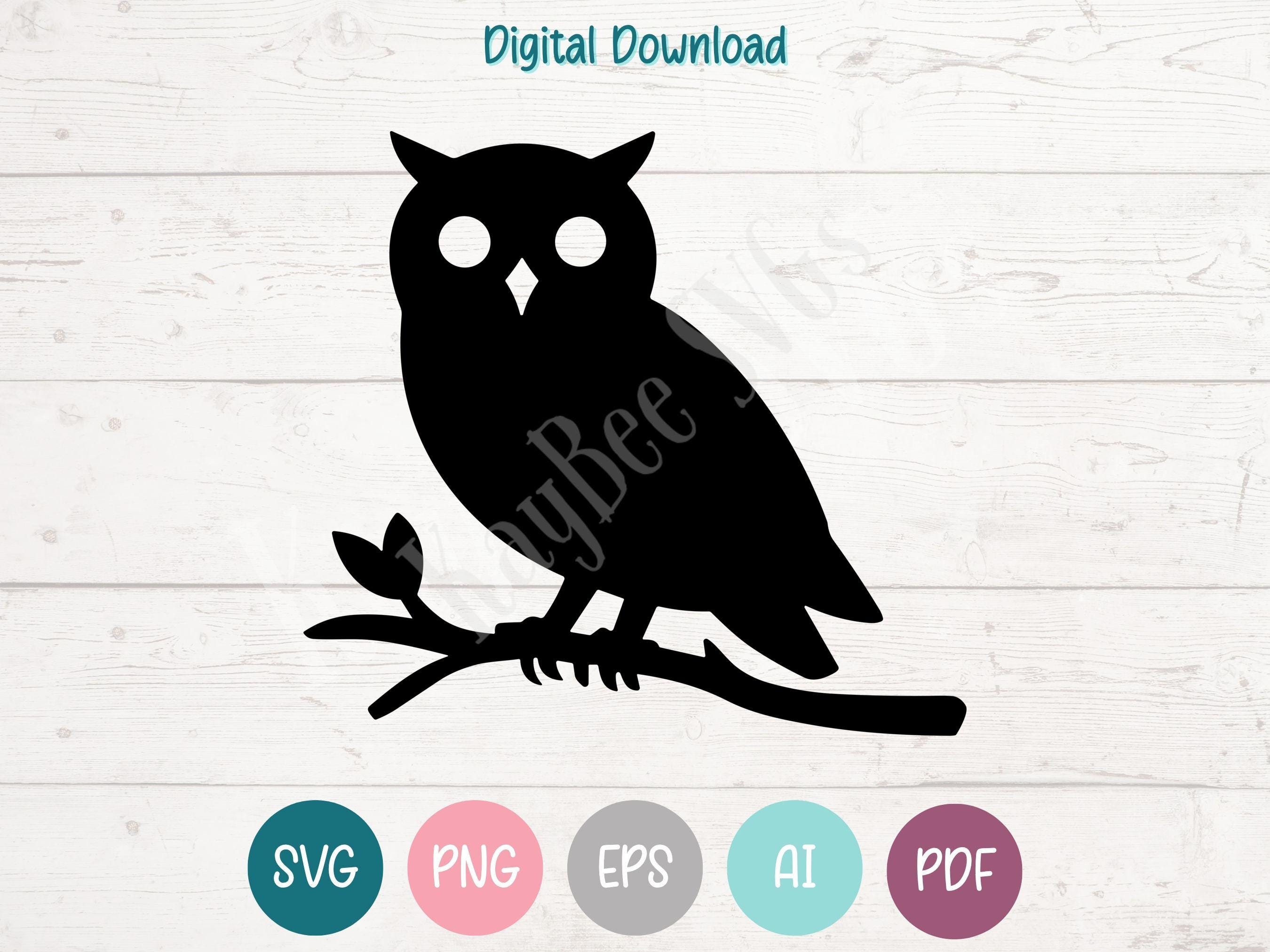 フクロウのシルエット SVG PNG クリップアート カットファイル（Cricut