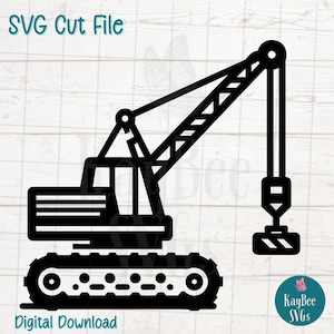 Construction Crane SVG PNG Clipart Cut Files for Cricut, Silhouette, Laser Engraving, Sublimation (Digital)