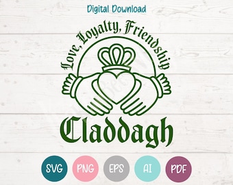 Claddagh St Patricks Day SVG PNG Clipart Cut Files for Cricut, Silhouette, Laser Engraving