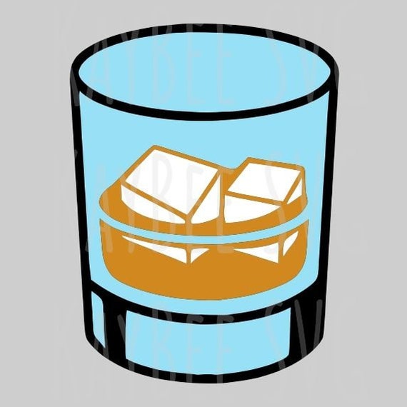 Glass of Whiskey on the Rocks SVG PNG JPG Clipart Digital Cut - Etsy