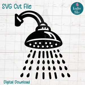 Douchekop SVG PNG-bestanden knippen voor Cricut, silhouet digitale download, lasergravure, afdrukbare sublimatie, commercieel gebruik clipart
