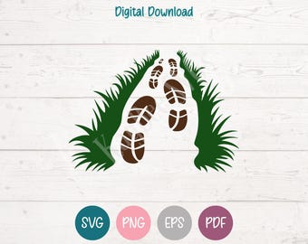 Footprints on Path SVG PNG Clipart Cut Files for Cricut, Silhouette, Engraving, Sublimation (Digital)