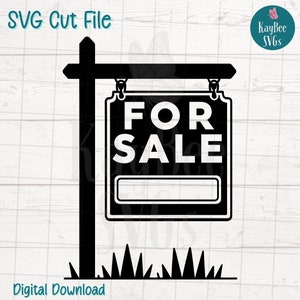 Vastgoed te koop tuinbord digitaal SVG-bestand knippen voor Cricut, silhouet, gravure, sublimatie, afdrukbare kunst, T-shirt - commercieel gebruik