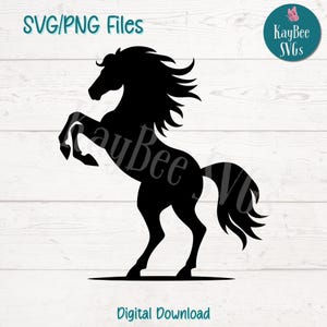 Cheval cabré SVG PNG Clipart cheval majestueux pour travaux manuels agricoles et sauvages | Fichier de coupe pour Cricut, Silhouette, gravure laser, sublimation, impression