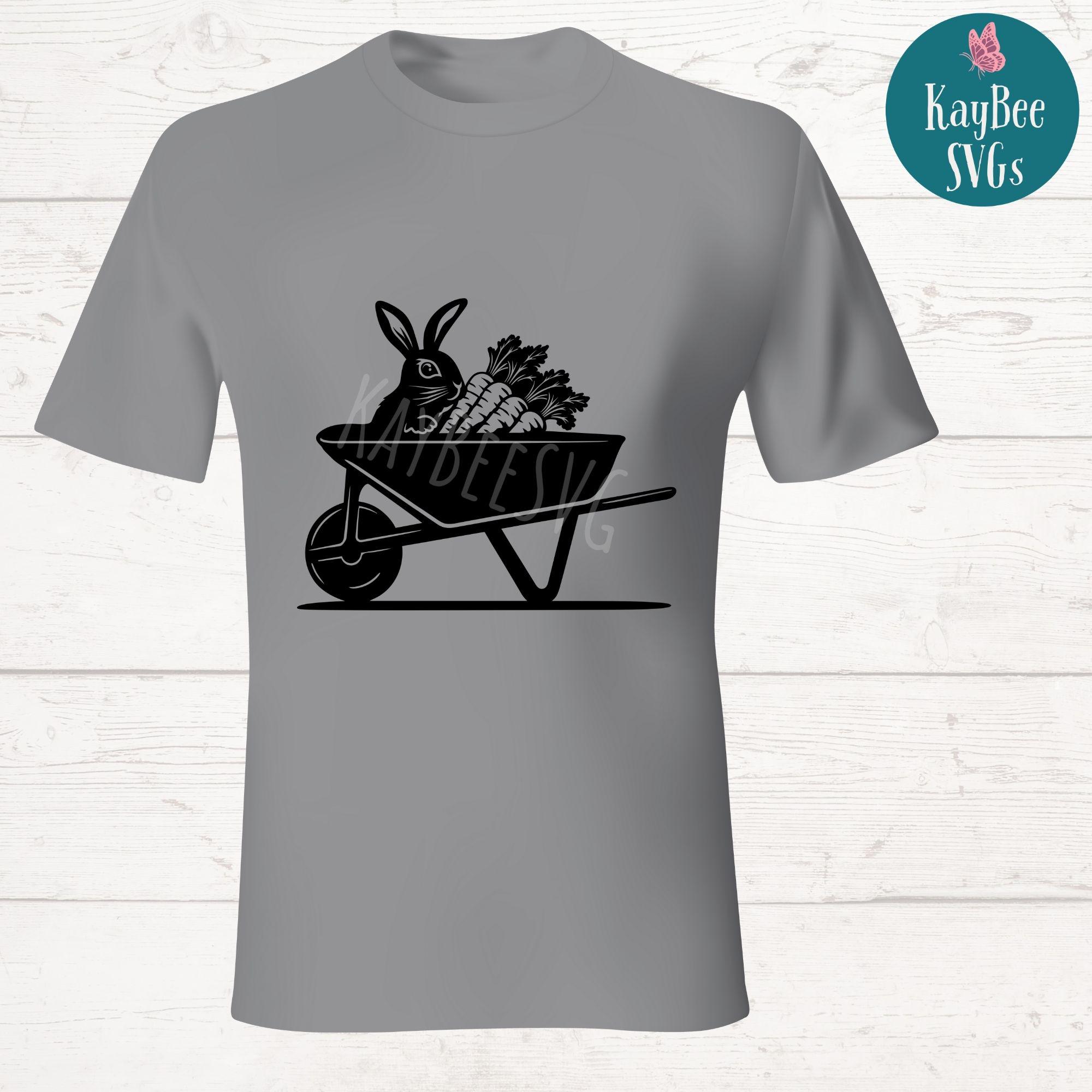 Rabbit in Wheelbarrow SVG, PNG, Cricut, Silhouette (digital Download ...