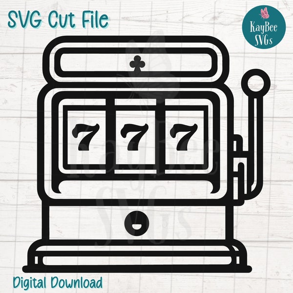 Slot Machine SVG Digital Cut File for Cricut, Silhouette, Engraving, Sublimation, Printable Art, T-Shirt, Mug Press - Commercial Use