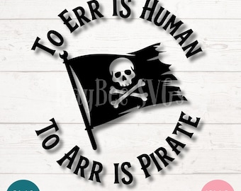 Pirate Flag SVG PNG Clipart Cut Files for Cricut, Silhouette, Laser Engraving, Sublimation (Digital)