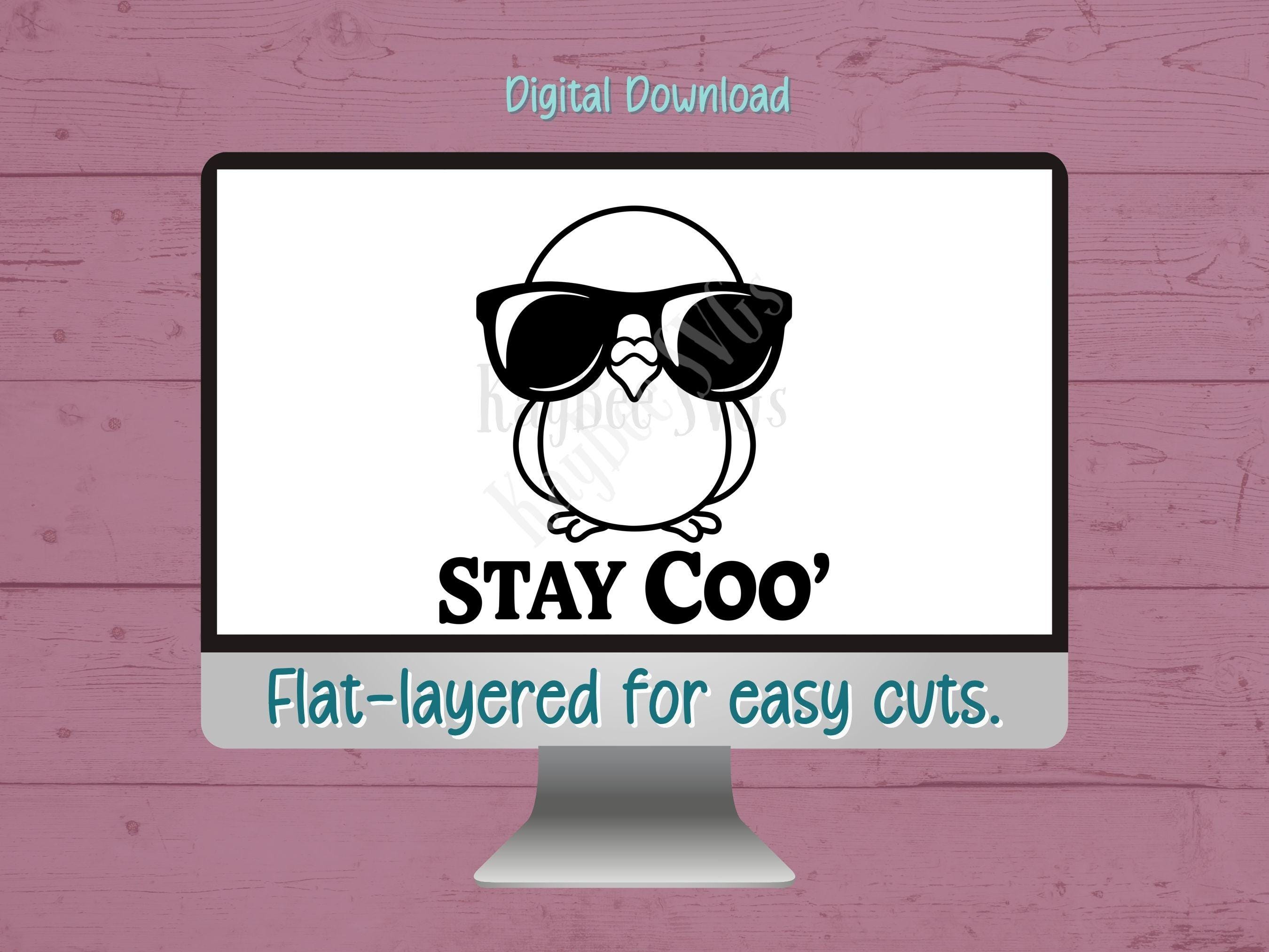 Stay Coo' Pigeon SVG PNG Clipart Cut Files for Cricut, Silhouette ...