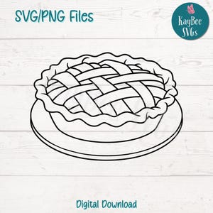 Arquivos de corte Apple Pie SVG PNG para Cricut, Download digital Silhouette, Gravação a laser, Impressão por sublimação, Clipart de uso comercial