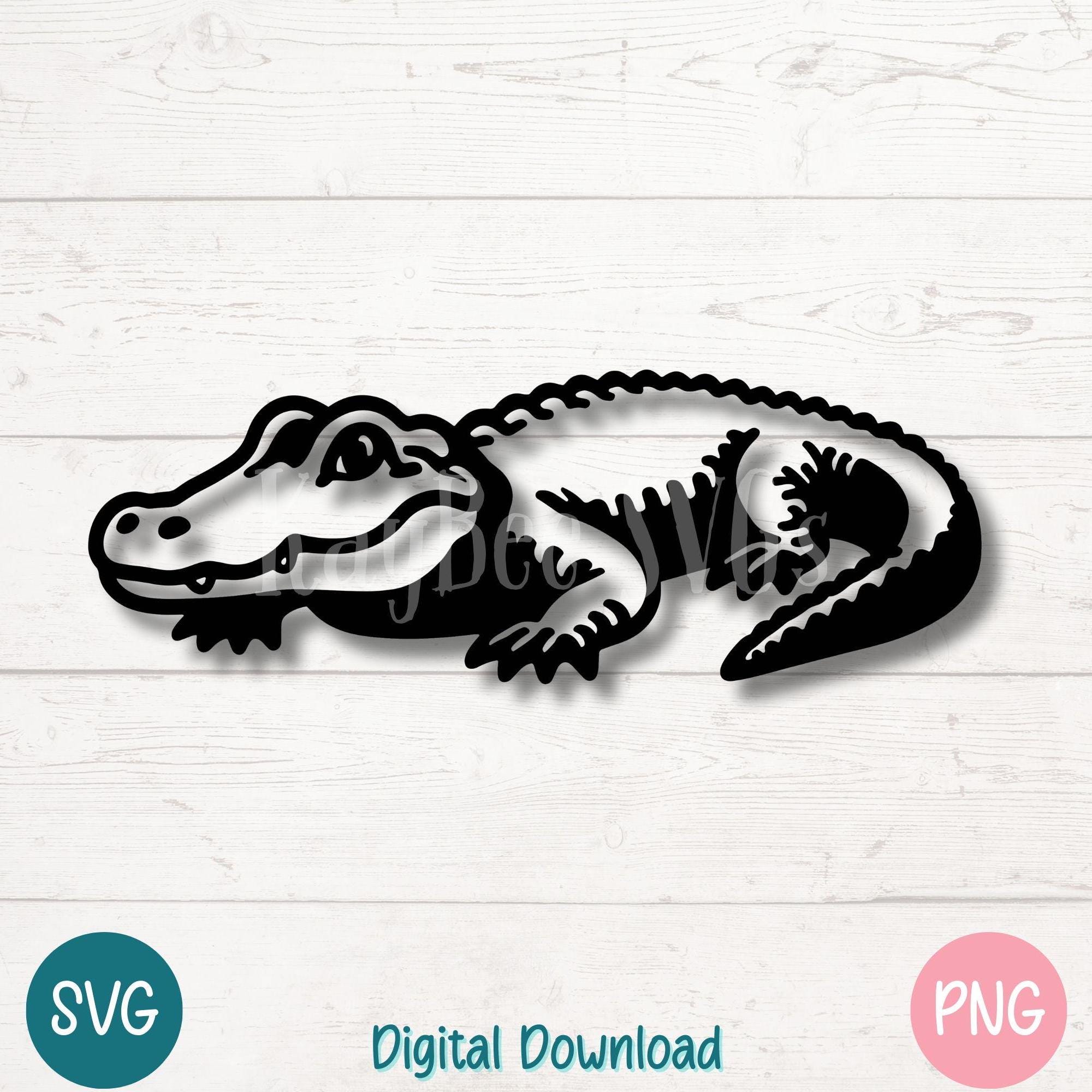 Alligator SVG: Cartoon Reptile Cut File for Cricut, Sublimation ...