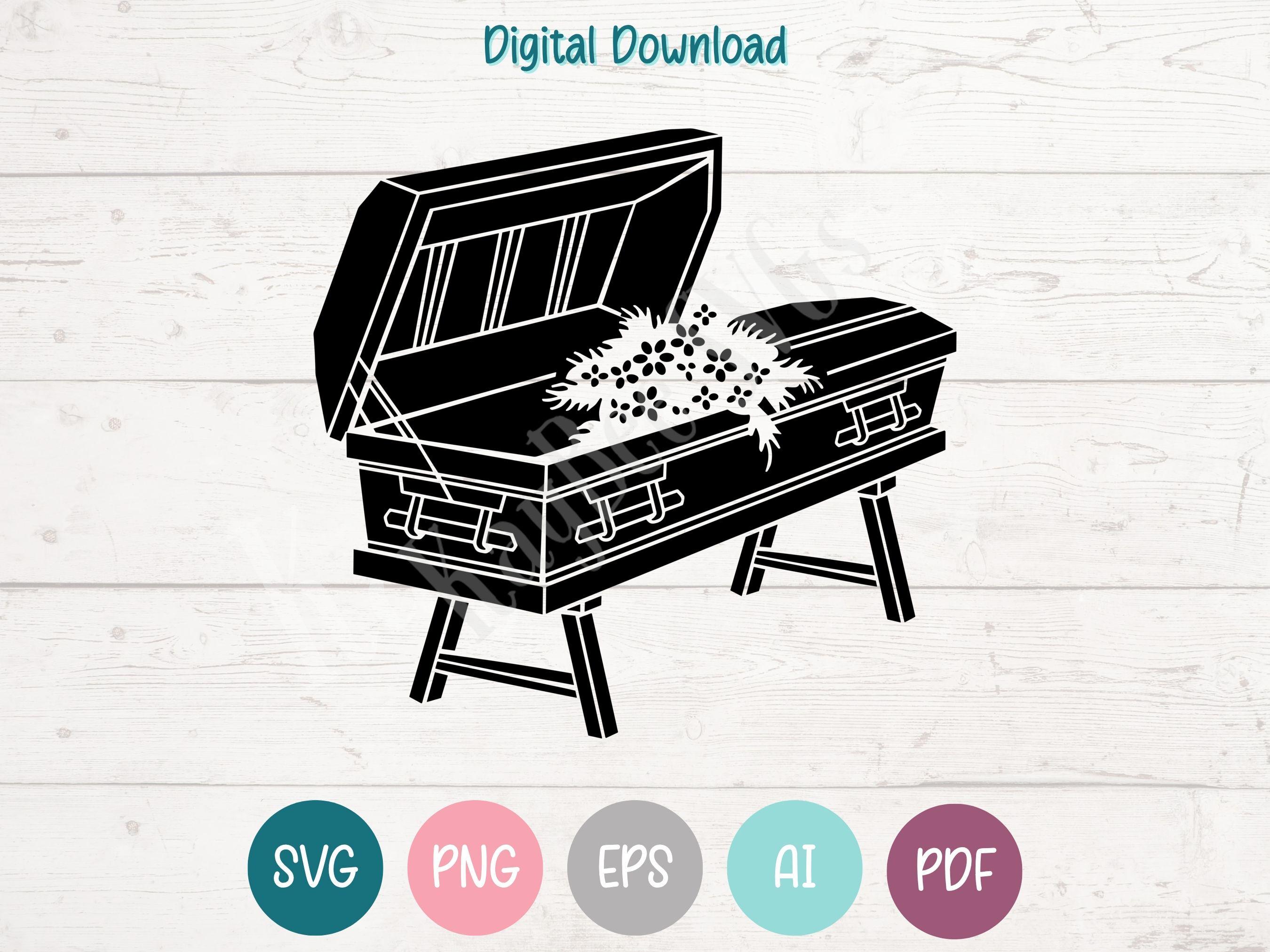 Coffin SVG PNG Clipart Cut Files for Cricut, Silhouette, Laser ...