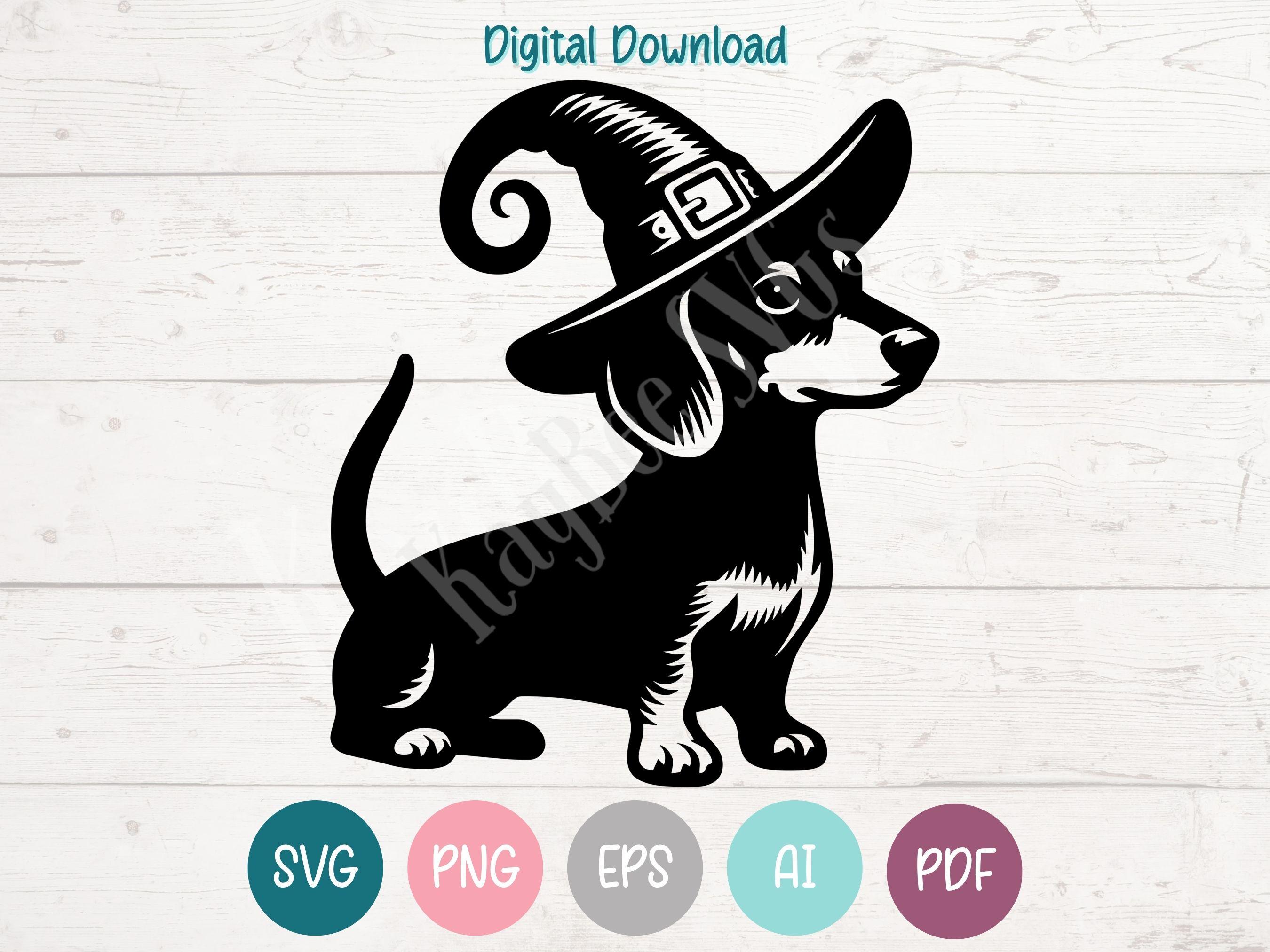 Dachshund Witch Hat SVG, PNG Cut Files (digital Download) - Etsy