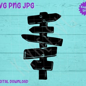 Wooden Signposts SVG PNG JPG Clipart Digital Cut File Download for Cricut Silhouette Sublimation Printable Art - Commercial Use
