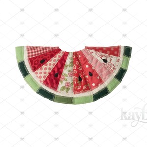 Patchwork Watermelon PNG Image - Vintage-style Faux Quilt Design for DTF, Sublimation, Printable Art