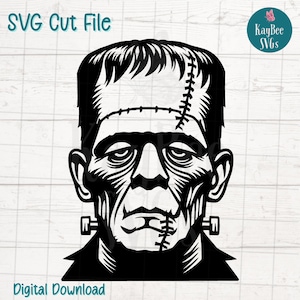 Frankensteins Monster SVG-Schnittdatei für Cricut, Silhouette, digitaler Download, druckbare Clipart, kommerzielle Nutzung, Clip Art, Laser Schablone