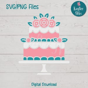 Bruidstaart SVG PNG elegante dessert clipart voor huwelijk en feest ambachten | Snijbestand voor Cricut, silhouet, lasergravure en print