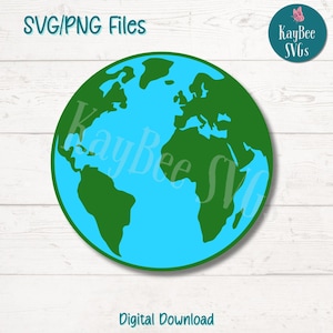 Erde Globus Weltkarte SVG PNG Schnitt Dateien für Cricut, Silhouette digitaler Download, Lasergravur, Sublimation druckbar, kommerzielle Nutzung