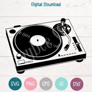 Record Player SVG PNG Clipart Cut Files for Cricut, Silhouette, Laser Engraving, Sublimation (Digital)