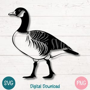Goose SVG PNG Standing Bird Silhouette for Farmhouse Decor and Nature Crafts | Cut Files for Cricut, Sublimation, Laser Engraving, Printable