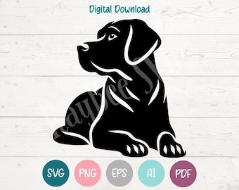 Black Lab SVG PNG Clipart Cut Files for Cricut, Silhouette, Laser Engraving, Sublimation (Digital)