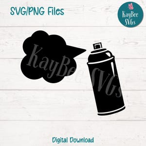 Aerosol Spray Can SVG PNG Cut Files for Cricut, Silhouette Digital Download, Laser Engraving, Sublimation Printable, Commercial Use Clipart