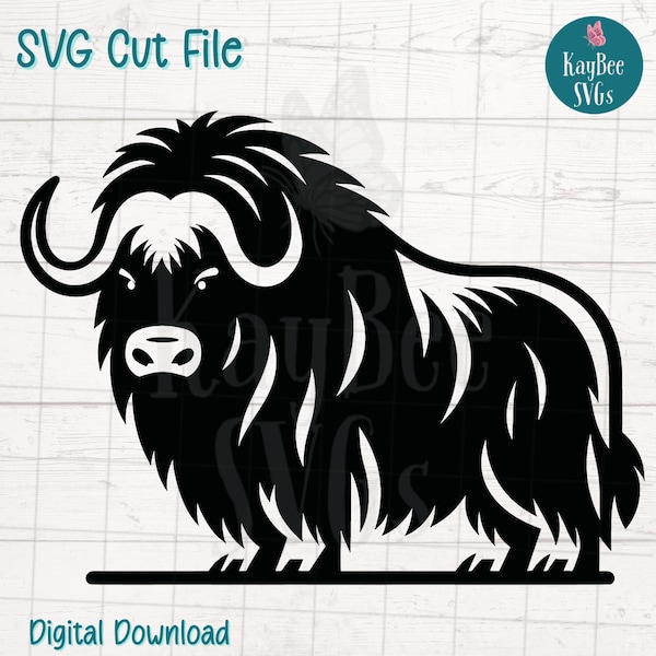 Musk Ox SVG Digital Cut File for Cricut, Silhouette, Engraving, Sublimation, Printable Art, T-Shirt, Mug Press - Commercial Use