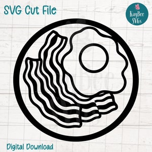 Speck und Eier SVG PNG Frühstück Clipart für Küche und Feinschmecker-Handwerk | Cut-Datei für Cricut, Silhouette, Lasergravur, Sublimationskunst