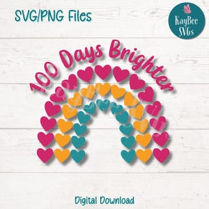 Fichiers coupés PNG SVG 100 jours pour Cricut, téléchargement numérique silhouette, gravure laser, impression par sublimation, clipart à usage Commercial