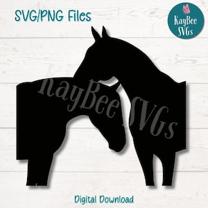 Caballos acariciando archivos SVG PNG de corte para Cricut, descarga digital de Silhouette, grabado láser, impresión por sublimación, imágenes prediseñadas de uso comercial