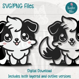 Cute Border Collie SVG PNG Herding Dog Clipart for Farm and Dog Mom Crafts | Cut File for Cricut, Silhouette, Laser Engraving, Sublimation
