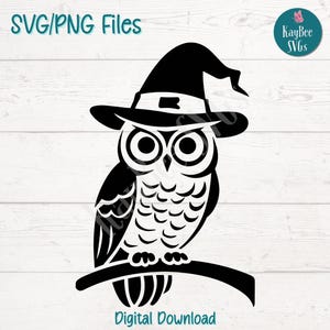 Coruja em chapéu de mago SVG PNG Magic Bird Clipart para Halloween e artesanato de fantasia | Arquivo de corte para Cricut, Silhouette, gravação a laser, para impressão