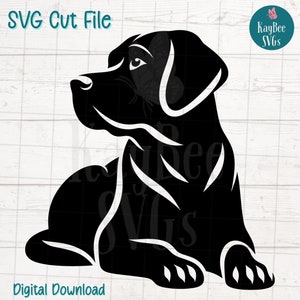 Arquivo de corte digital SVG de cachorro labrador preto para Cricut, Silhouette, gravura, sublimação, arte para impressão, camiseta, prensa para canecas - uso comercial