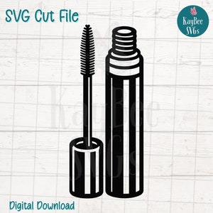 Pinceau de mascara SVG PNG Clipart beauté pour maquillage et travaux manuels de salon | Fichier de coupe pour Cricut, Silhouette, gravure laser, sublimation, imprimable