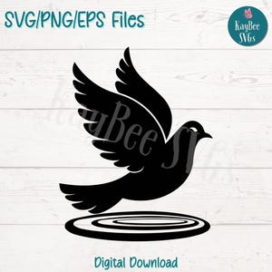 Duif zweeft over water SVG PNG spirituele vogel clipart voor Faith and Peace Crafts | Bestanden knippen voor Cricut, Silhouette en Lasergravure Print