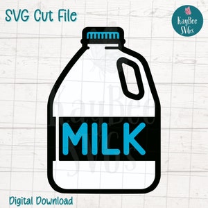 Gallon of Milk SVG Cut File for Cricut, Silhouette, Digital Download, Printable Clipart, Commercial Use, Clip Art, Laser Stencil Outline