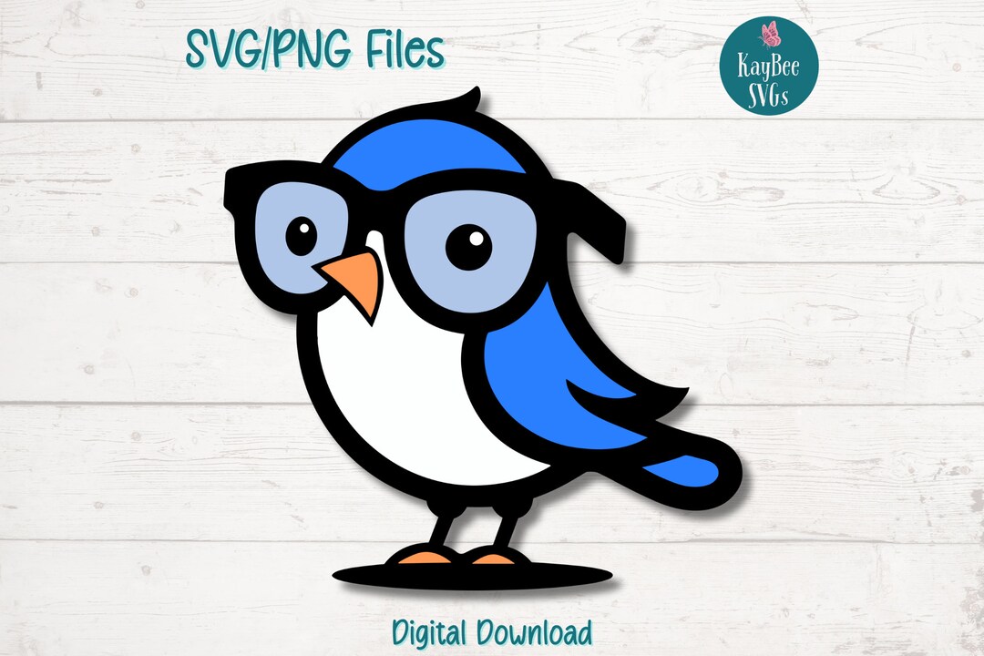 Glasses Love And Bluebird Scan Vf Bluebird With Glasses SVG PNG Cut Files for Cricut, Silhouette Digital
