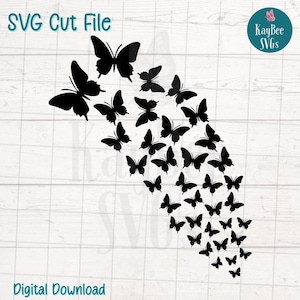 Schmetterlingsschwarm SVG PNG Schnitt Dateien für Cricut, Silhouette digitaler Download, Lasergravur, Sublimation druckbar, kommerzielle Nutzung