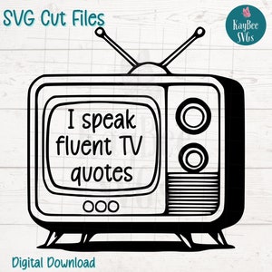 Citazioni TV Fluent SVG PNG Clipart divertenti della cultura pop per fan e artigianato a tema TV / File di taglio per Cricut, Silhouette, incisione laser, stampa